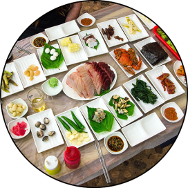 South Korean seafood banquet