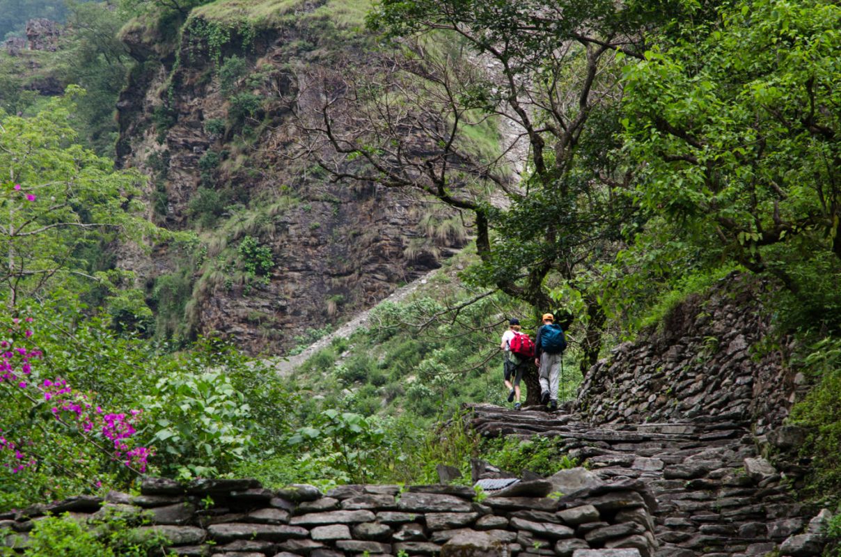 Starting to climb - Best hiking in Nepal