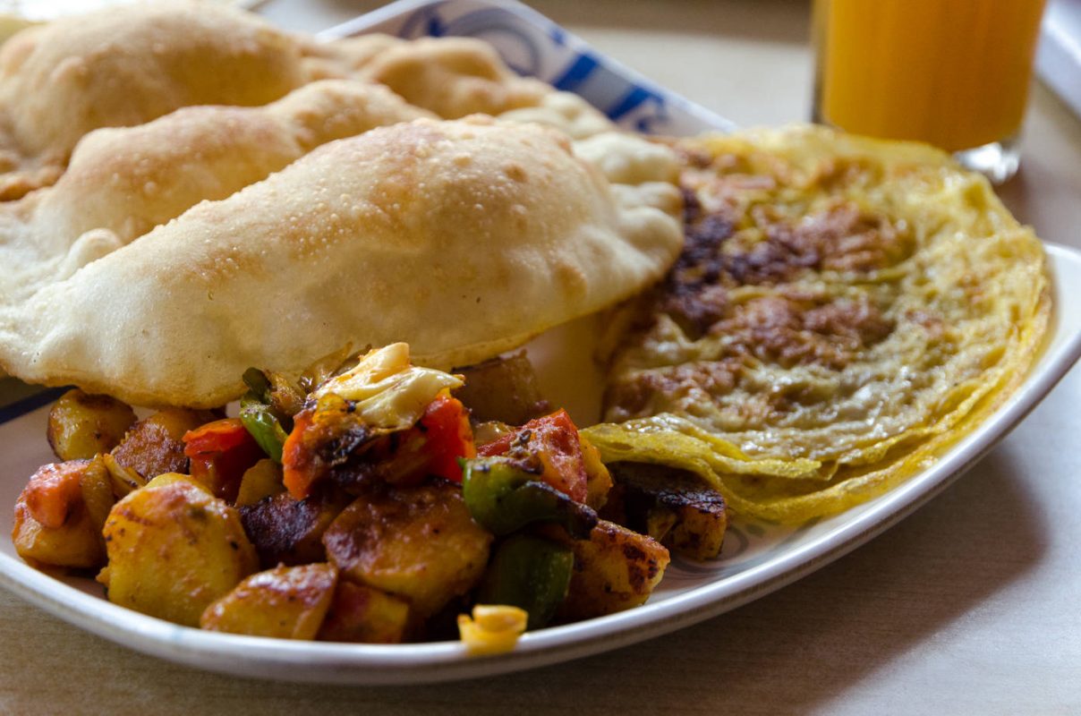 Gurung bread for breakfast - best hiking in Nepal