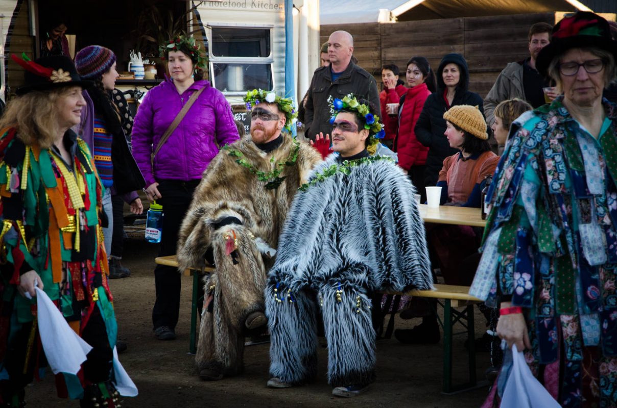 Two men dressed in winter furs - Huon Valley Mid Winter Festival