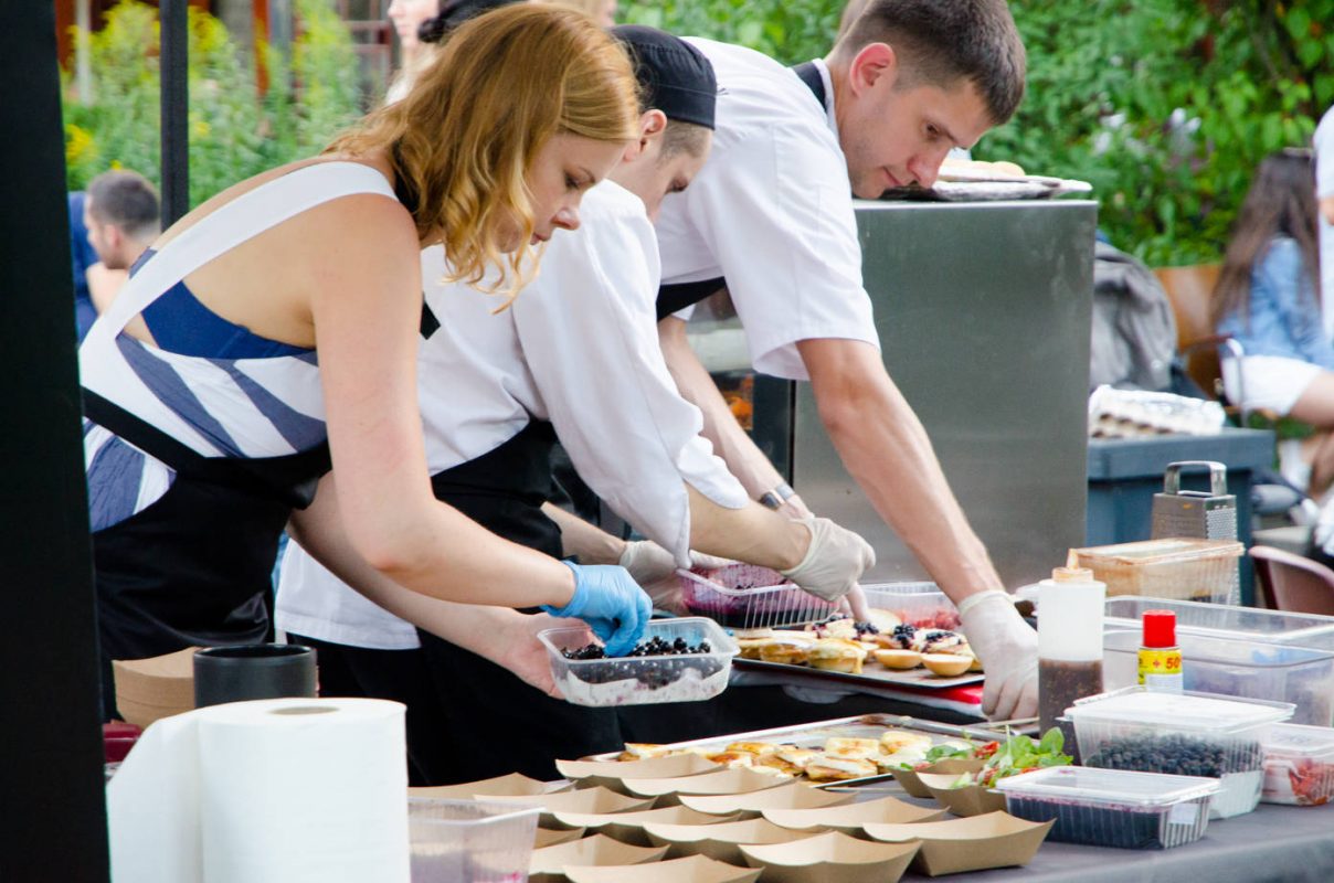 Ferma preparing at Kalnciema Street Food Festival - Latvian food in Riga