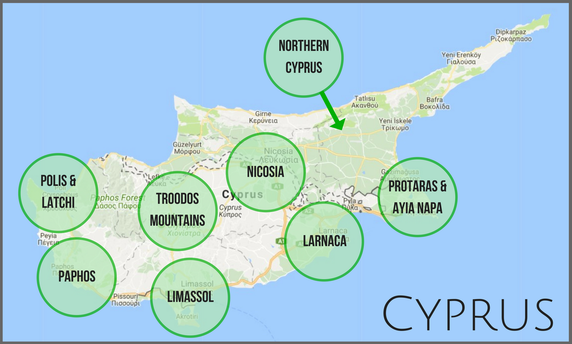 Регионы Кипра. Гюзельюрт Северный Кипр на карте. Искеле Северный Кипр на карте. Татлису Кипр.