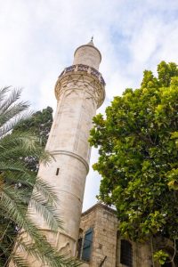 Things to do in Larnaca - looking up at the Buyuk Cami Mosque